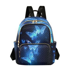 Blue Butterflies Small Backpack Purse Travel Bag Lhtweht ^-^